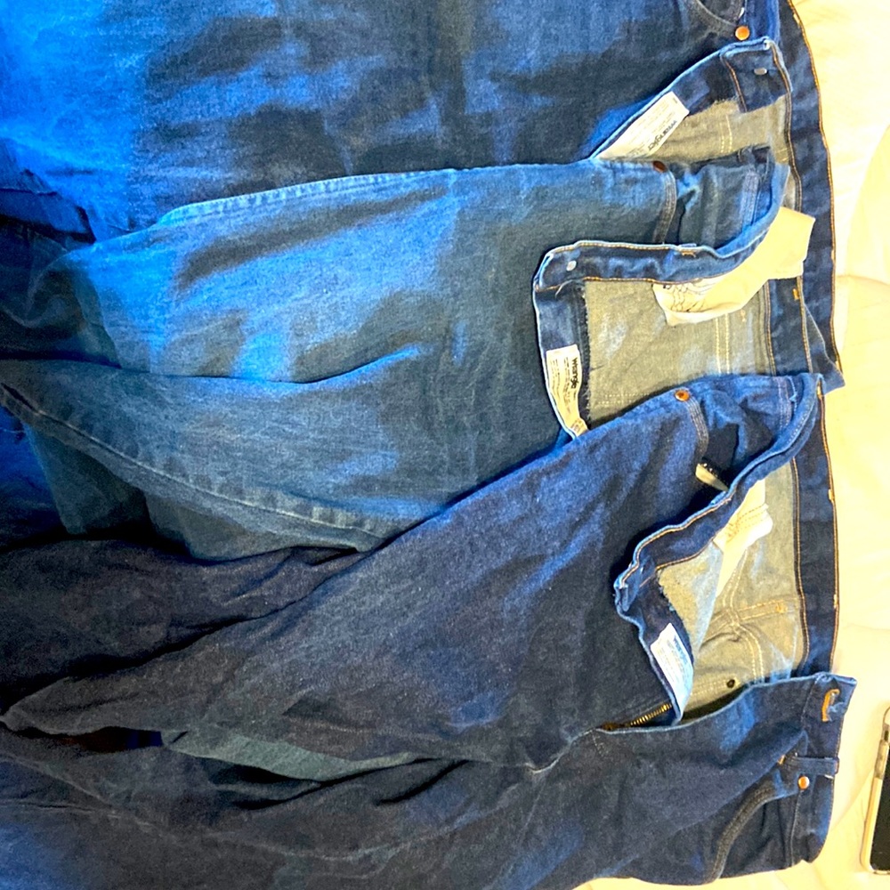 5 pairs of wrangler 34x40 13mwz jeans.